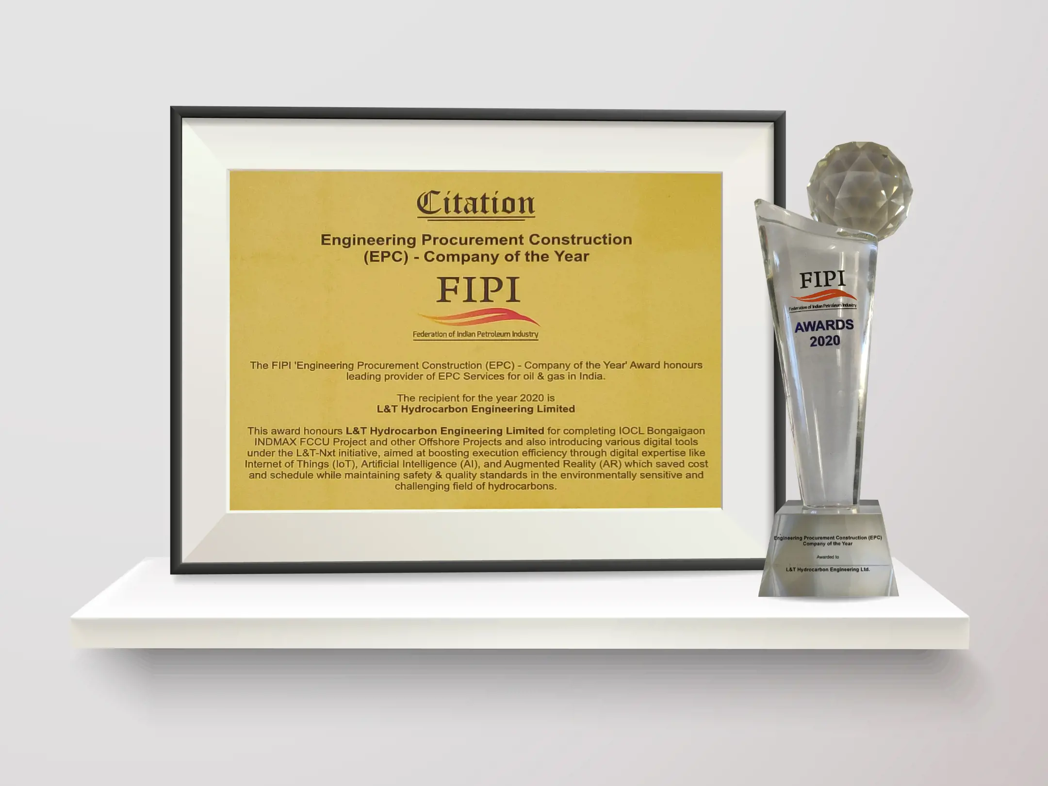 Another feather in LTHE’s cap – FIPI EPC Company of the Year 2020 Award